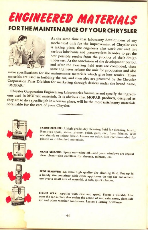 1946 Chrysler Owners Manual Page 4